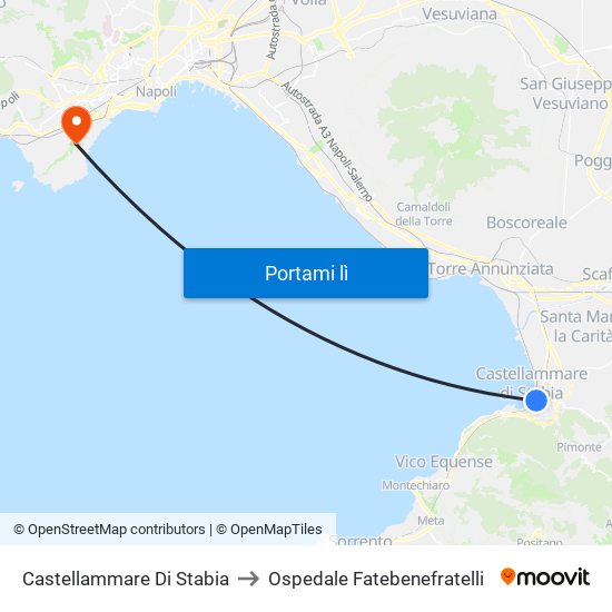 Castellammare Di Stabia to Ospedale Fatebenefratelli map