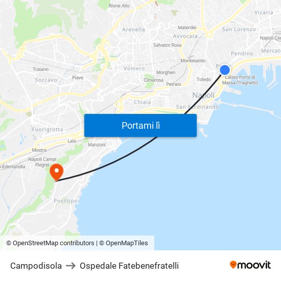 Campodisola to Ospedale Fatebenefratelli map