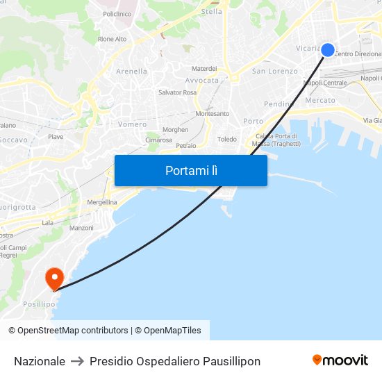 Nazionale to Presidio Ospedaliero Pausillipon map