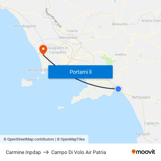 Carmine Inpdap to Campo Di Volo Air Patria map