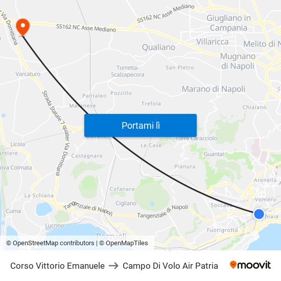 Corso Vittorio Emanuele to Campo Di Volo Air Patria map