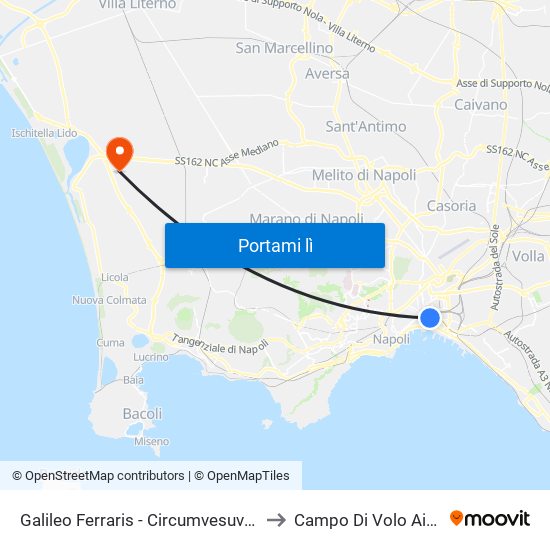 Galileo Ferraris - Circumvesuviana E.A.V. to Campo Di Volo Air Patria map