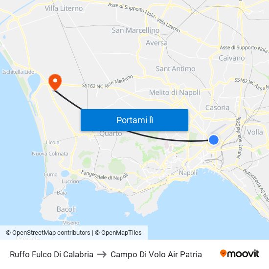 Ruffo Fulco Di Calabria to Campo Di Volo Air Patria map