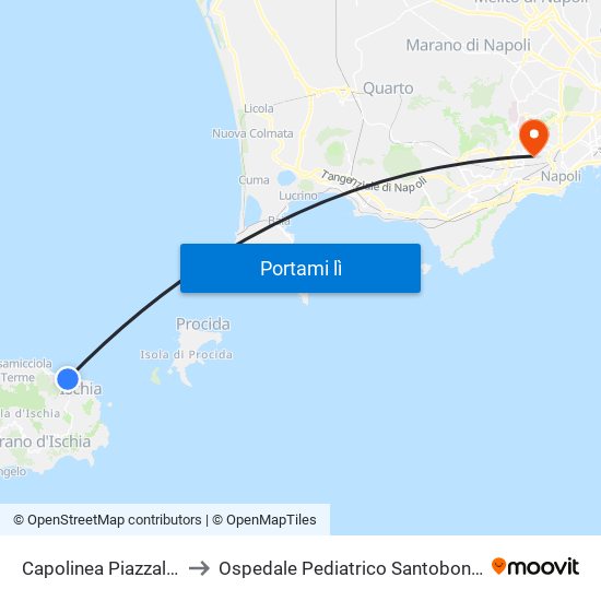 Capolinea Piazzale Trieste to Ospedale Pediatrico Santobono-Pausillipon map