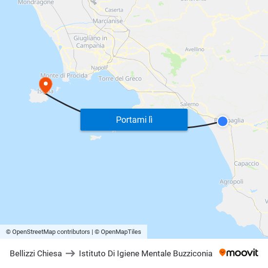 Bellizzi Chiesa to Istituto Di Igiene Mentale Buzziconia map