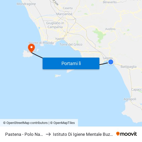 Pastena  - Polo Nautico to Istituto Di Igiene Mentale Buzziconia map