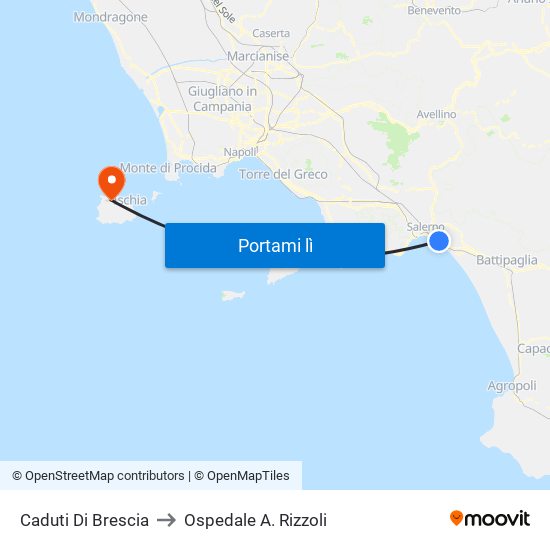 Caduti Di Brescia to Ospedale A. Rizzoli map