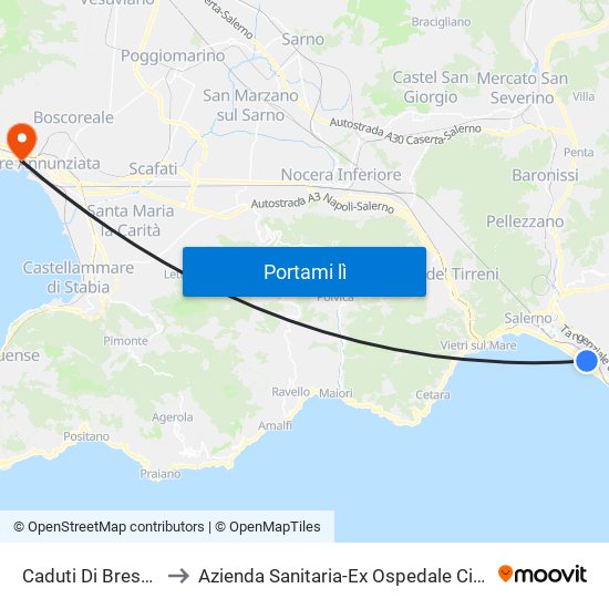 Caduti Di Brescia to Azienda Sanitaria-Ex Ospedale Civile map