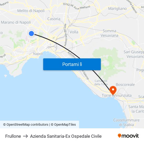 Frullone to Azienda Sanitaria-Ex Ospedale Civile map