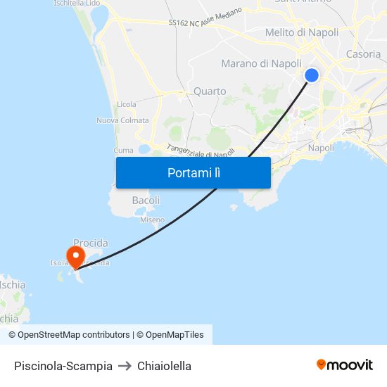 Piscinola-Scampia to Chiaiolella map