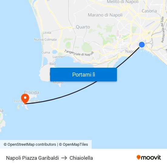 Napoli Piazza Garibaldi to Chiaiolella map