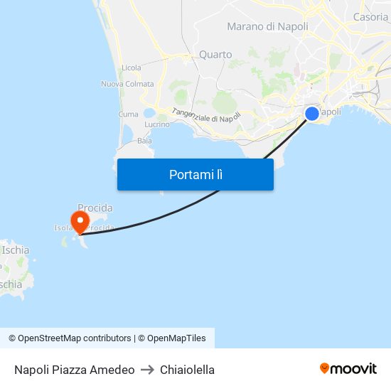 Napoli Piazza Amedeo to Chiaiolella map