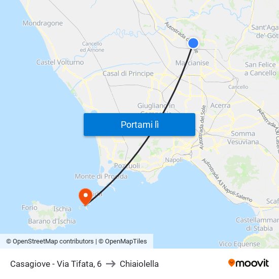 Casagiove - Via Tifata, 6 to Chiaiolella map