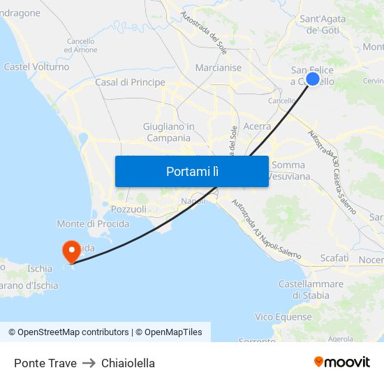 Ponte Trave to Chiaiolella map