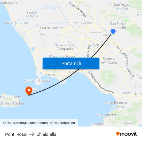 Ponti Rossi to Chiaiolella map