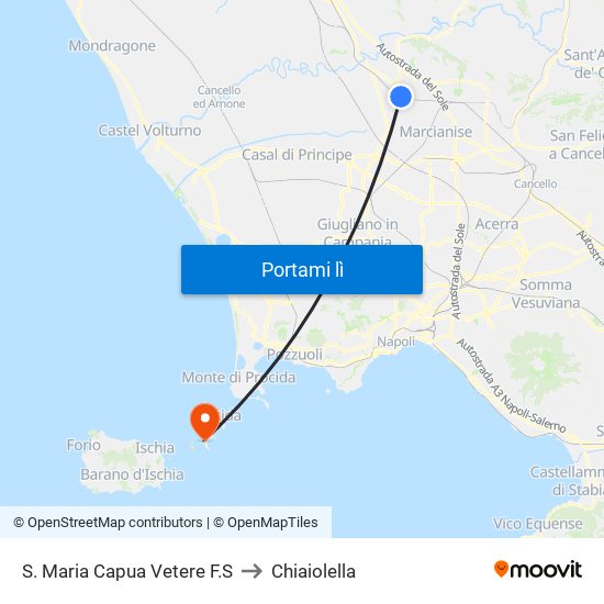 S. Maria Capua Vetere F.S to Chiaiolella map