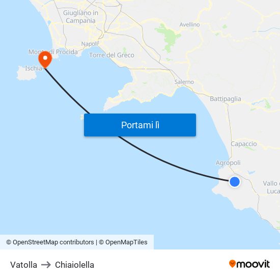 Vatolla to Chiaiolella map