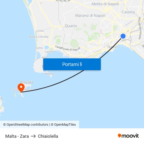 Malta - Zara to Chiaiolella map