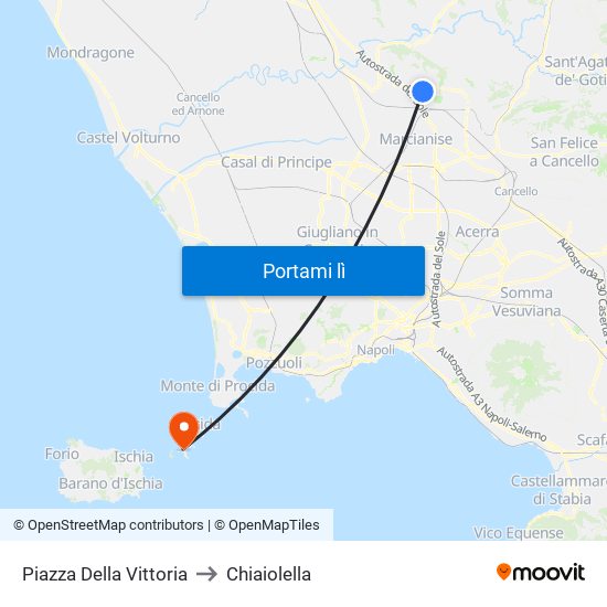 Piazza Della Vittoria to Chiaiolella map