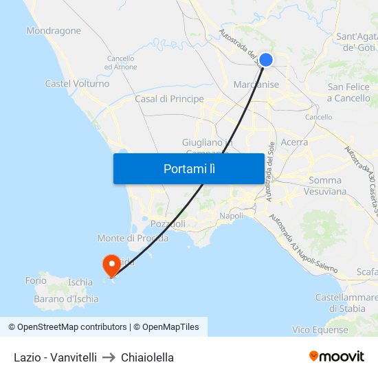 Lazio - Vanvitelli to Chiaiolella map