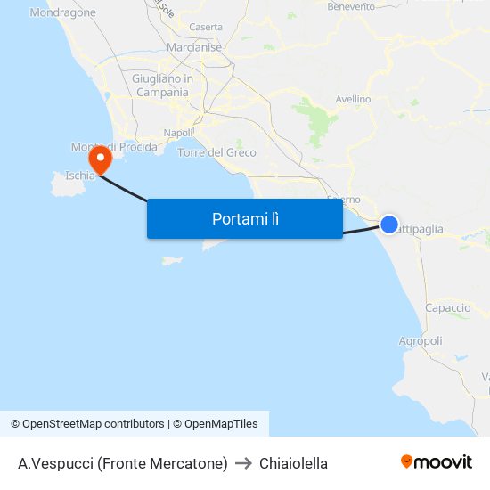 A.Vespucci (Fronte Mercatone) to Chiaiolella map