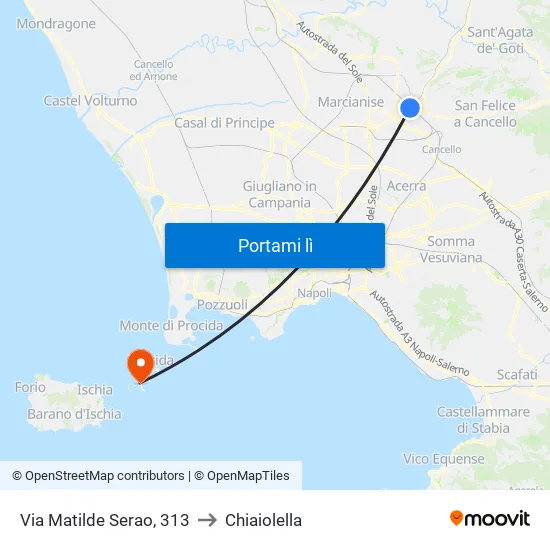 Via Matilde Serao, 313 to Chiaiolella map