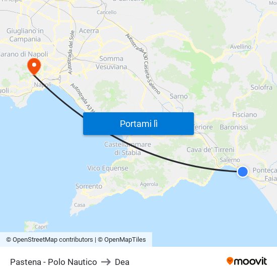 Pastena  - Polo Nautico to Dea map