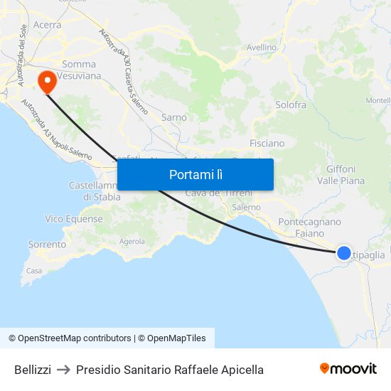 Bellizzi to Presidio Sanitario Raffaele Apicella map