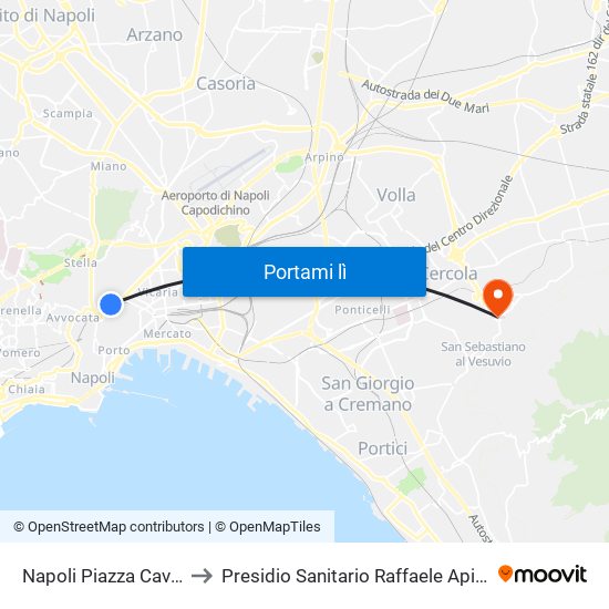 Napoli Piazza Cavour to Presidio Sanitario Raffaele Apicella map