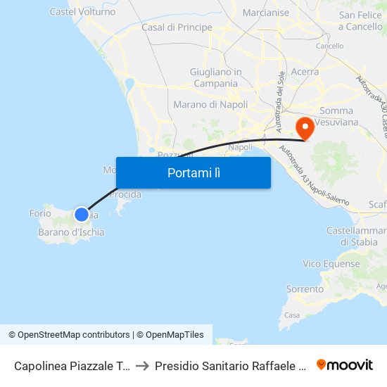 Capolinea Piazzale Trieste to Presidio Sanitario Raffaele Apicella map