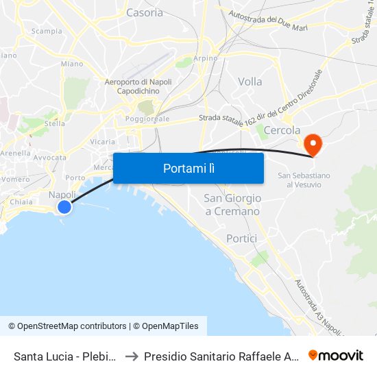 Santa Lucia - Plebiscito to Presidio Sanitario Raffaele Apicella map