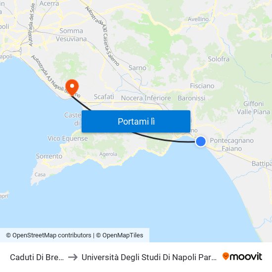 Caduti Di Brescia to Università Degli Studi Di Napoli Parthenope map