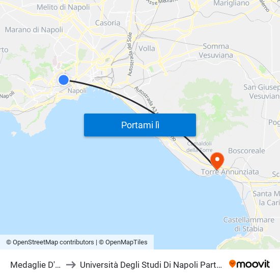 Medaglie D'Oro to Università Degli Studi Di Napoli Parthenope map