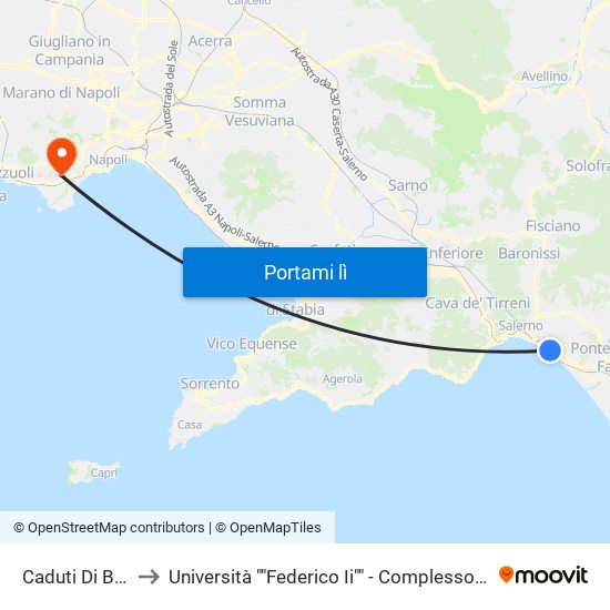 Caduti Di Brescia to Università ""Federico Ii"" - Complesso Di Via Claudio map