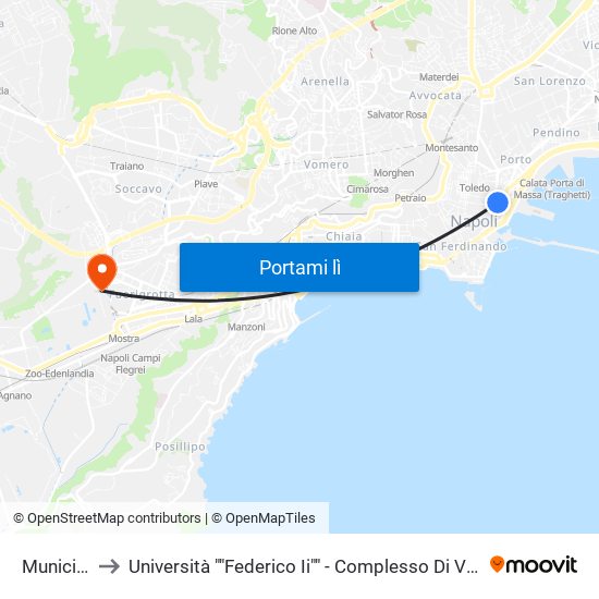 Municipio to Università ""Federico Ii"" - Complesso Di Via Claudio map