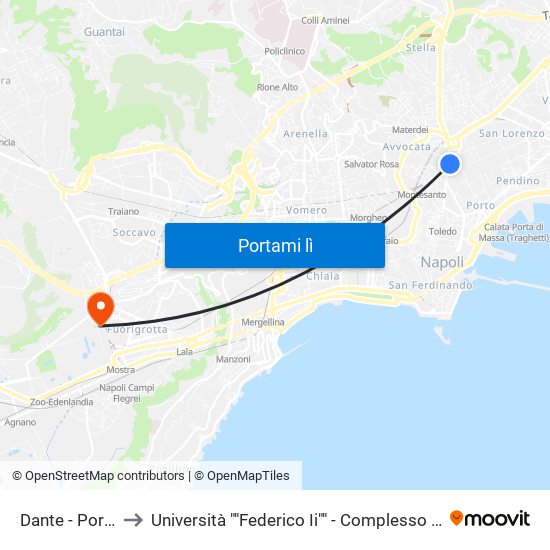 Dante - Port'Alba to Università ""Federico Ii"" - Complesso Di Via Claudio map