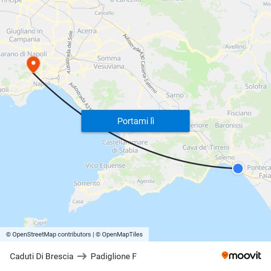 Caduti Di Brescia to Padiglione F map