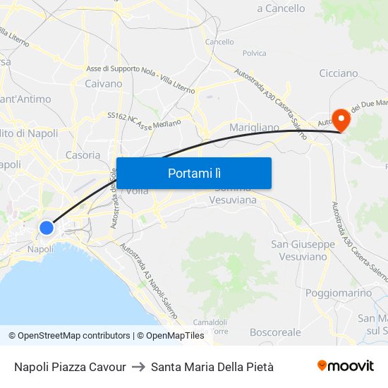 Napoli Piazza Cavour to Santa Maria Della Pietà map
