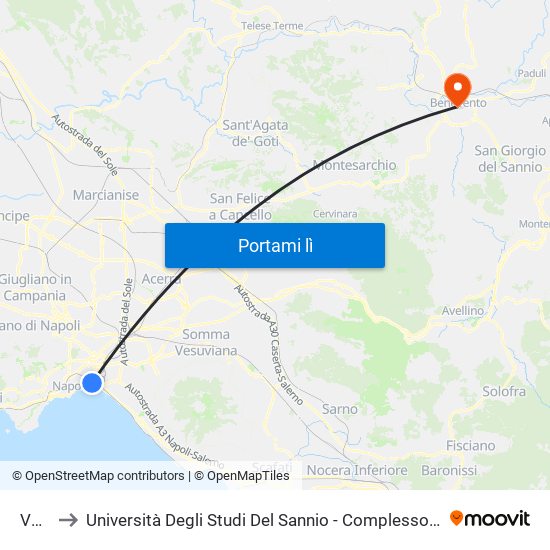Volta to Università Degli Studi Del Sannio - Complesso Sant'Agostino map