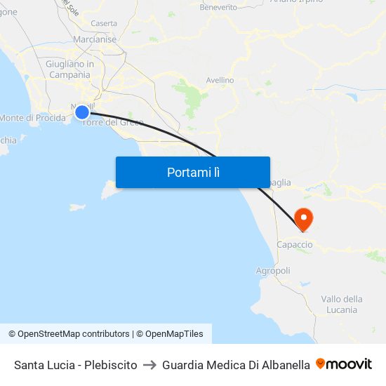 Santa Lucia - Plebiscito to Guardia Medica Di Albanella map