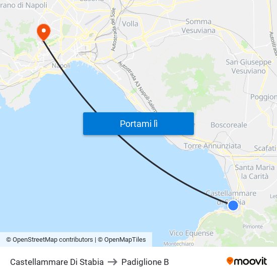 Castellammare Di Stabia to Padiglione B map