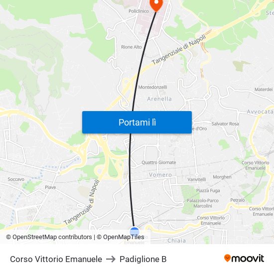 Corso Vittorio Emanuele to Padiglione B map