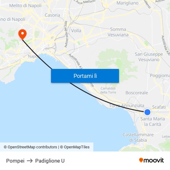 Pompei to Padiglione U map