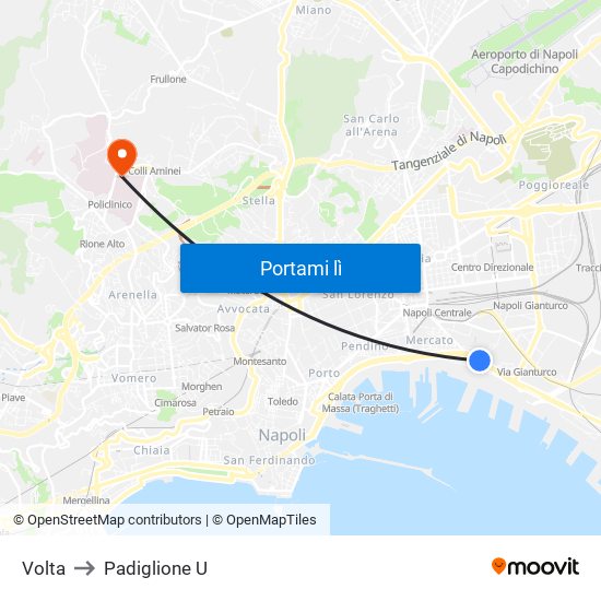 Volta to Padiglione U map