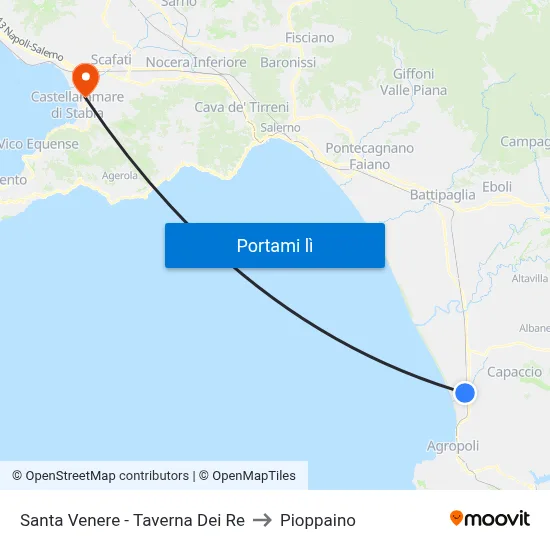 Santa Venere - Taverna Dei Re to Pioppaino map