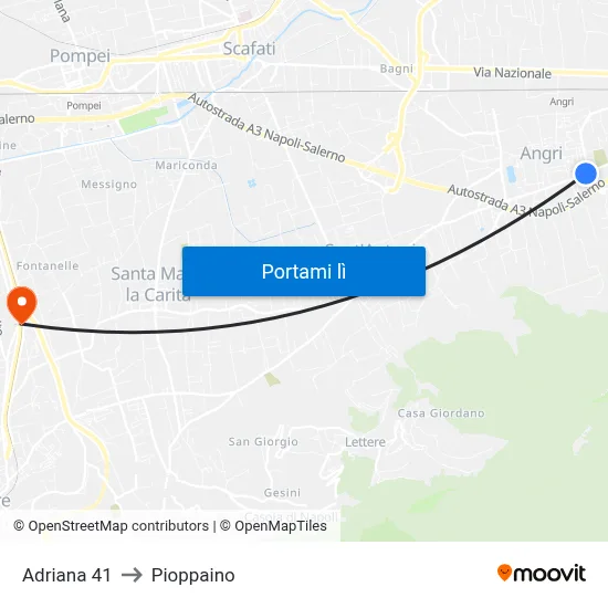Adriana 41 to Pioppaino map