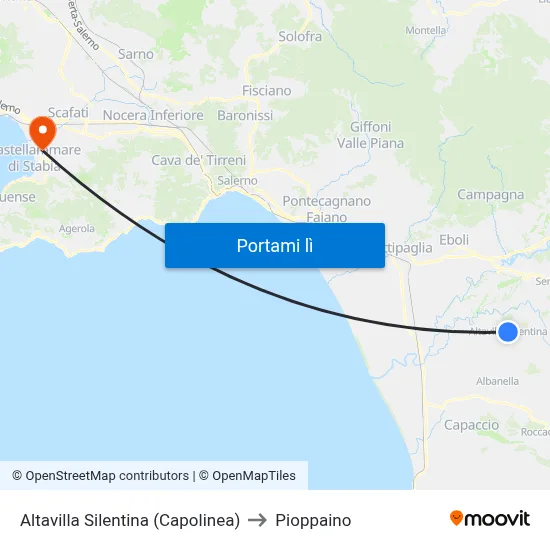 Altavilla Silentina (Capolinea) to Pioppaino map