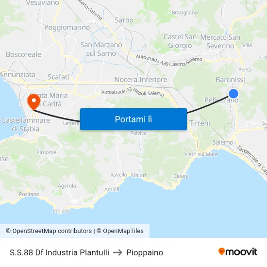 S.S.88 Df Industria Plantulli to Pioppaino map