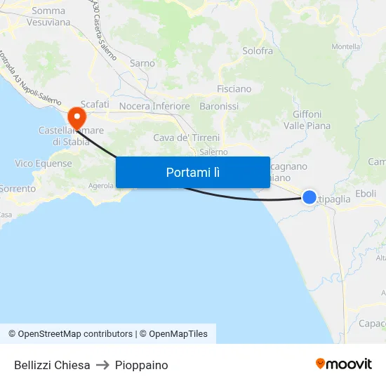 Bellizzi Chiesa to Pioppaino map