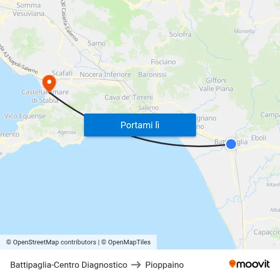 Battipaglia-Centro Diagnostico to Pioppaino map